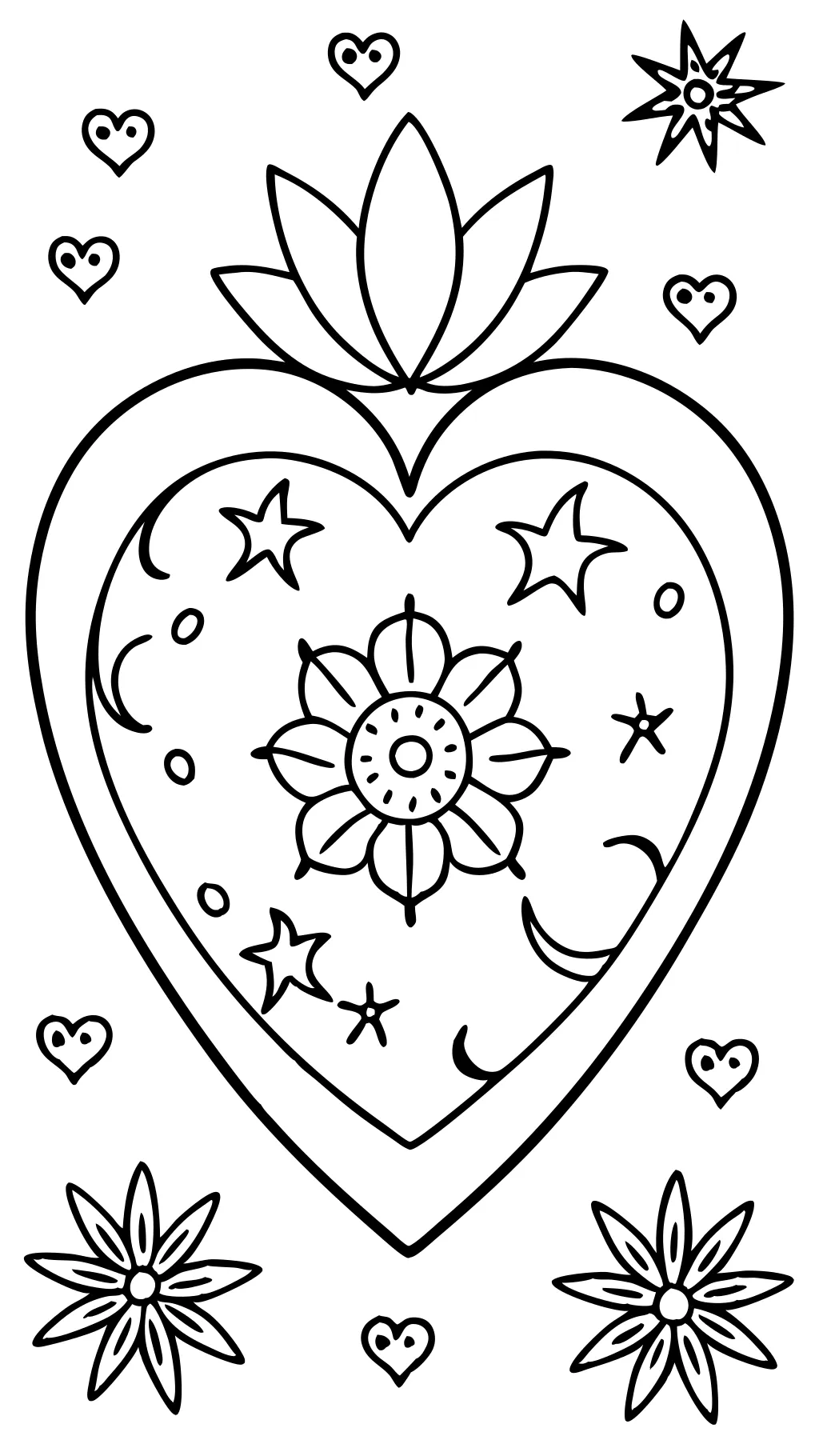 big heart coloring page